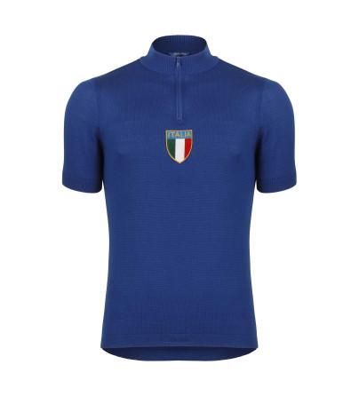 1968 Italy Merino Wool Cycling Jersey, Blue | Shop Now