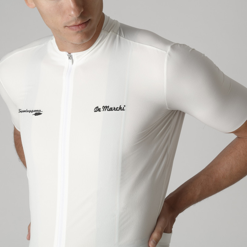 Superleggera Silk & Recycled Nylon Cycling Jersey, White
