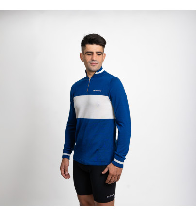 Audace Navy Jersey | Vintage Wool Cycling Jersey | De Marchi