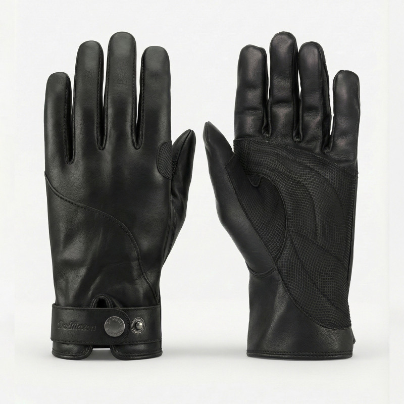 Guanti Da Guida In Pelle RAWHIDE Con Nocche Scoperte E Ventilazione - Unisex, Stile Retrò Classico