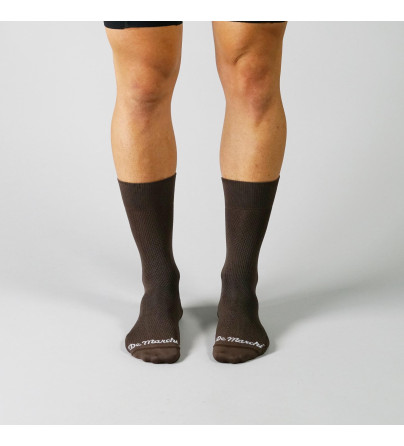 Chaussettes de cyclisme Superleggeri en microfibre, marron | Achetez maintenant
